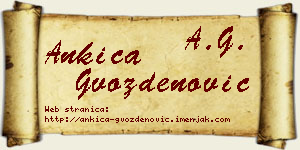 Ankica Gvozdenović vizit kartica
